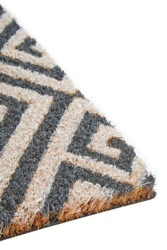 Blue and White Geo Coir Doormat | Filta