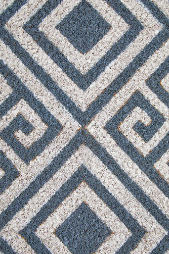 Blue and White Geo Coir Doormat | Filta