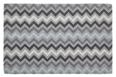 Grey and White Chevron Coir Doormat | Filta