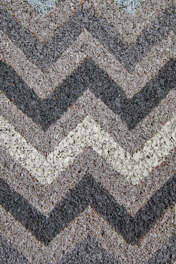 Grey and White Chevron Coir Doormat | Filta