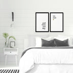 1st year anniversary gift | set of 2 wall art prints for Bedroom