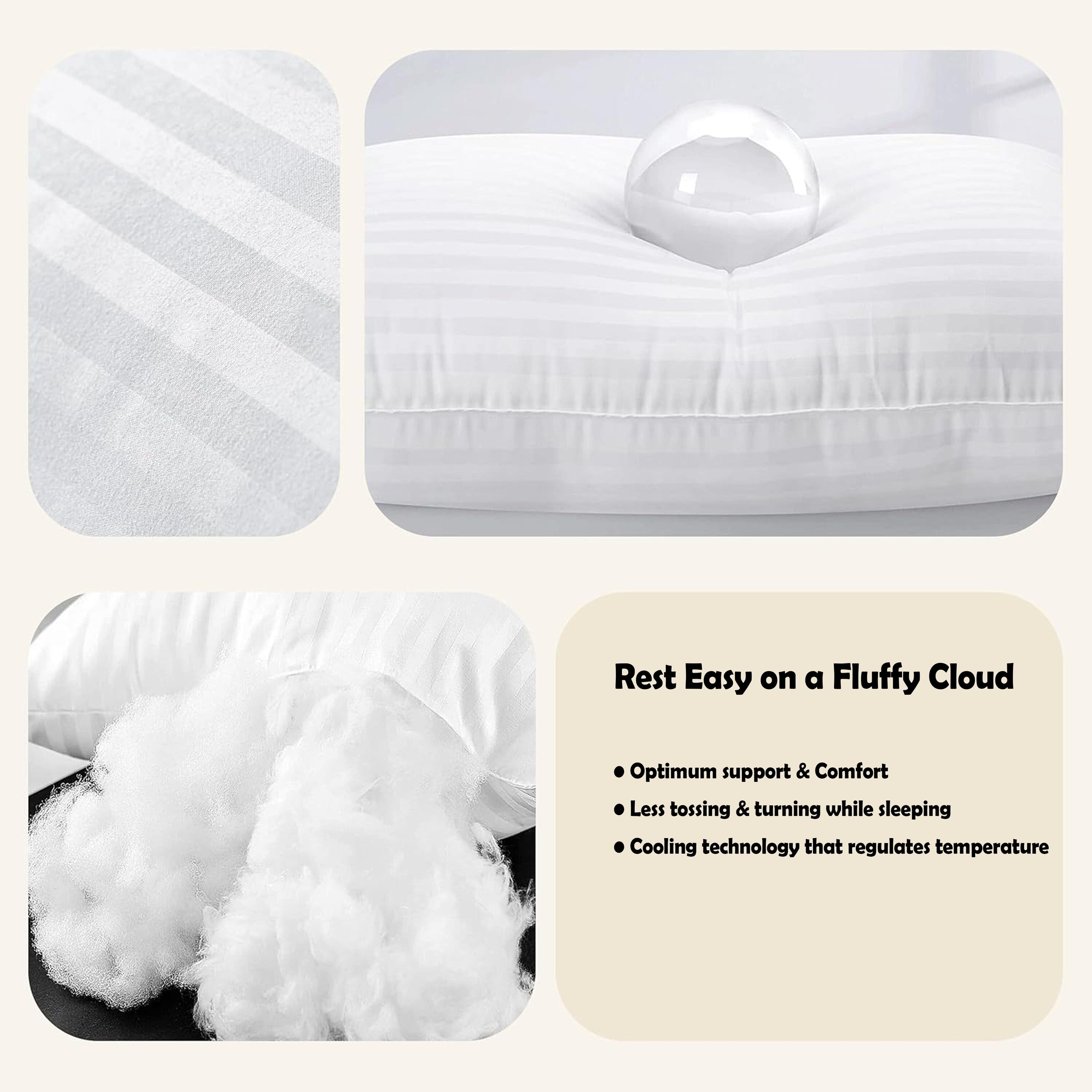 2 Pack Luxury Hotel Pillows Hypoallergenic Hollowfibre Soft Medium Support for Comfortable Sleep by OLIVIA ROCCO