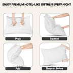 2 Pack Luxury Hotel Pillows Hypoallergenic Hollowfibre Soft Medium Support for Comfortable Sleep by OLIVIA ROCCO
