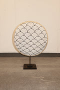 Cameroon Beaded Shield - L - 55cm Black & White 01