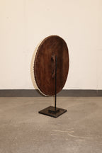 Cameroon Beaded Shield - L - 55cm Black & White 01