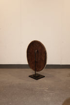 Cameroon Beaded Shield - L - 54cm Black & White 02