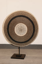 Cameroon Beaded Shield - L - 56cm Black & Gold 10