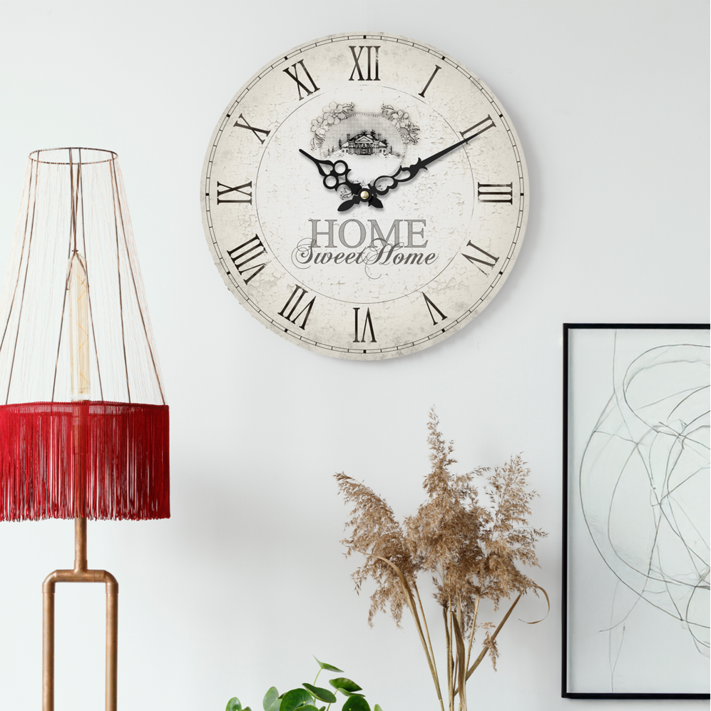 Home Sweet Home 34cm Dia Round Wall Clock