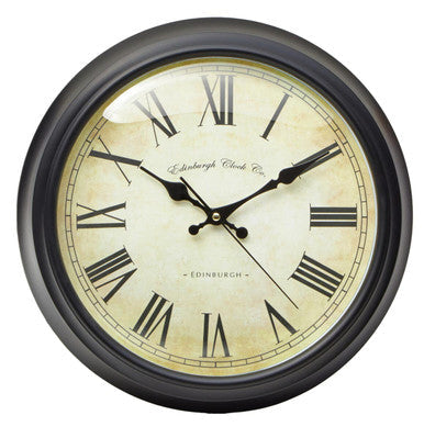 Robello 36cm Dia Black Lined Rim Wall Clock