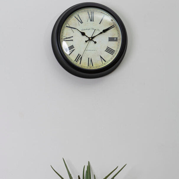 Robello 36cm Dia Black Lined Rim Wall Clock