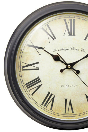 Robello 36cm Dia Black Lined Rim Wall Clock