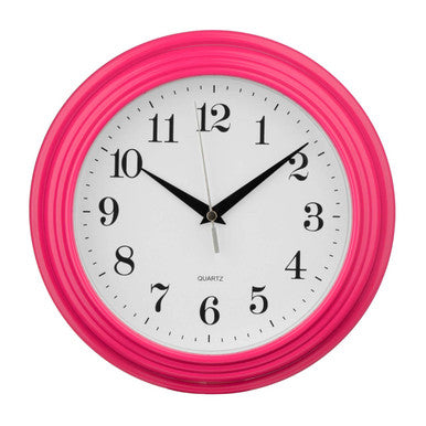 Elliot 25cm Dia Vintage Hot Pink Round Wall Clock
