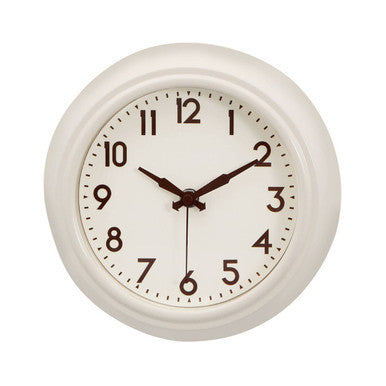 Cream Metal White Face Wall Clock | Maddox