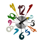 Multi Colour Funky Numbers Wall Clock | Franci