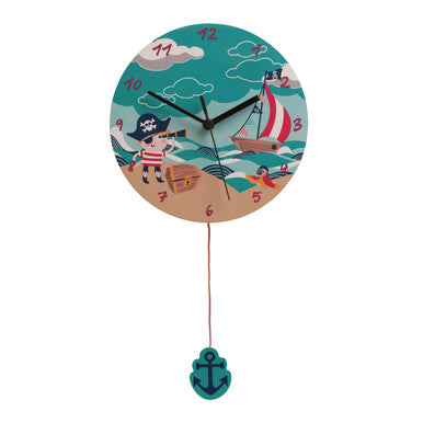 Pirate 23cm Dia Wall Clock