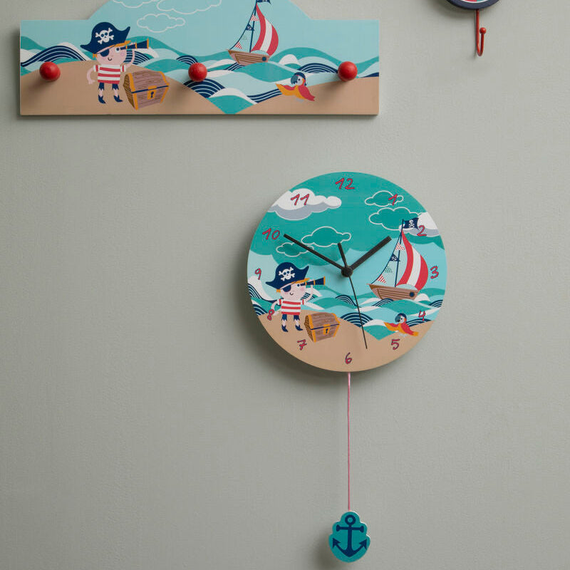 Pirate 23cm Dia Wall Clock