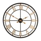 Vitus 80cm Dia Black and Gold Metal Wall Clock