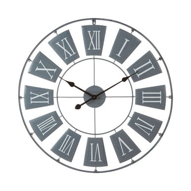 Vitus 90cm Dia Grey Metal Large Wall Clock