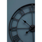 Baywood 59cm Dia Matt Black Metal Wall Clock