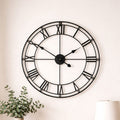 Baywood 59cm Dia Matt Black Metal Wall Clock