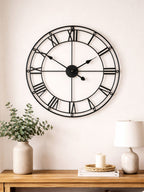 Baywood 59cm Dia Matt Black Metal Wall Clock