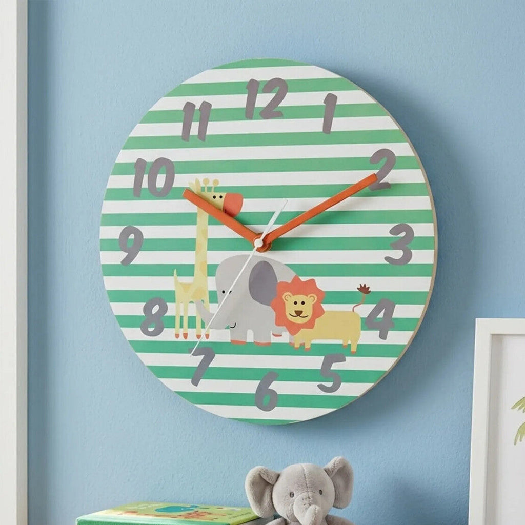 Kids 25cm Dia Safari Wall Clock