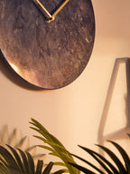 Lamonte 30cm Dia Black Marble Wall Clock