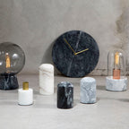 Lamonte 30cm Dia Black Marble Wall Clock