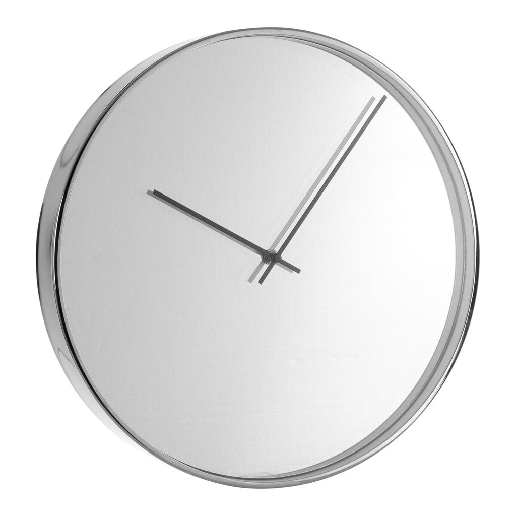 40cm Dia Chrome and Mirror Wall Clock | Baillie