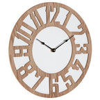 Vitus 40cm Dia Carved Wood Wall Clock