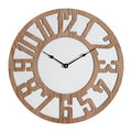 Vitus 40cm Dia Carved Wood Wall Clock