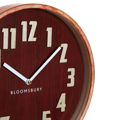 Vitus 30cm Dia Red Grain Small Wall Clock