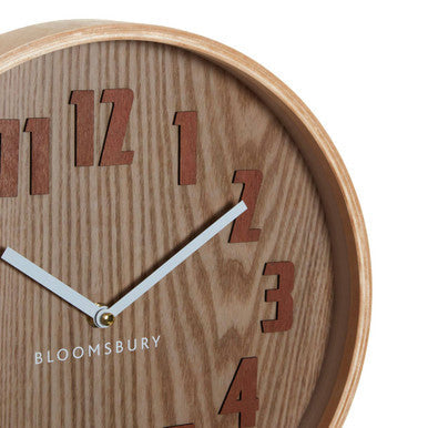 Vitus 30cm Dia Brown Grain Small Wall Clock