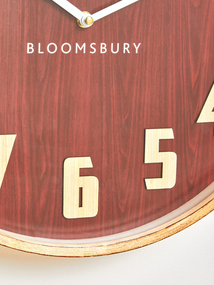 Vitus 40cm Dia Red Grain Large Wall Clock