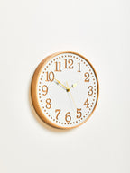 Vitus 40cm Dia White Wood with Gold Numbers Wall Clock