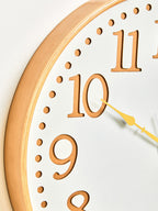 Vitus 40cm Dia White Wood with Gold Numbers Wall Clock