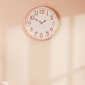 Vitus 40cm Dia White Wood with Gold Numbers Wall Clock