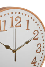Vitus 40cm Dia White Wood with Gold Numbers Wall Clock