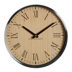 Vitus 30cm Dia Natural and Silver Wall Clock