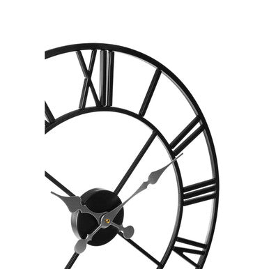 Vitus 56cm Dia Black Metal Wall Clock