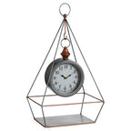 Antique Silver Finish Table Clock | Hayden