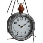 Antique Silver Finish Table Clock | Hayden