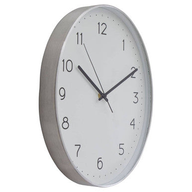 Oval Wall Clock with Silver Finish | Elko