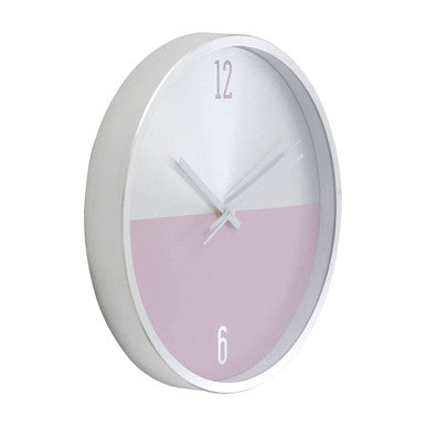 Elko 30cm Dia Silver and Pink Finish Wall Clock