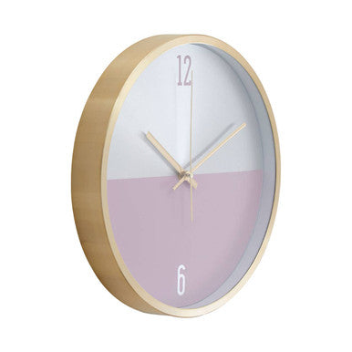 Elko 30cm Dia Silver Gold and Pink Finish Wall Clock