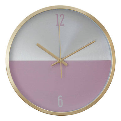 Elko 30cm Dia Silver Gold and Pink Finish Wall Clock