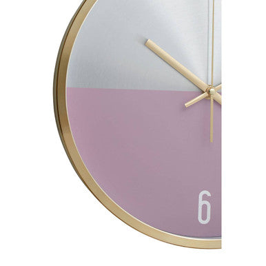 Elko 30cm Dia Silver Gold and Pink Finish Wall Clock