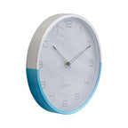 Elko 30cm Dia Wall Clock with Silver and Blue Frame