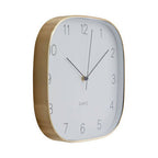 Elko 29cm Dia Square Gold Finish Case Wall Clock