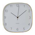 Elko 29cm Dia Square Gold Finish Case Wall Clock